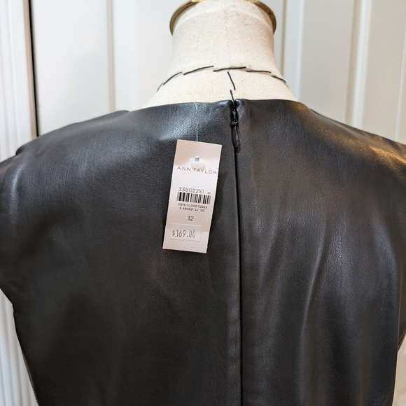 Ann Taylor NWT Black Leather Dress - Picture 6 of 10